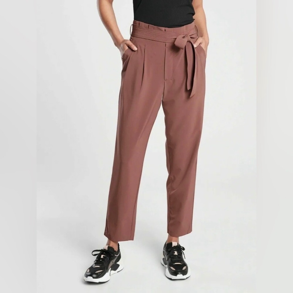 Athleta Hearth Rose Pink Skyline Paperbag Pants II Size 14